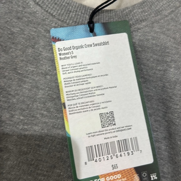 Cotopaxi Gray Crew Neck Sweater ‘Do Good’ - Picture 3 of 5